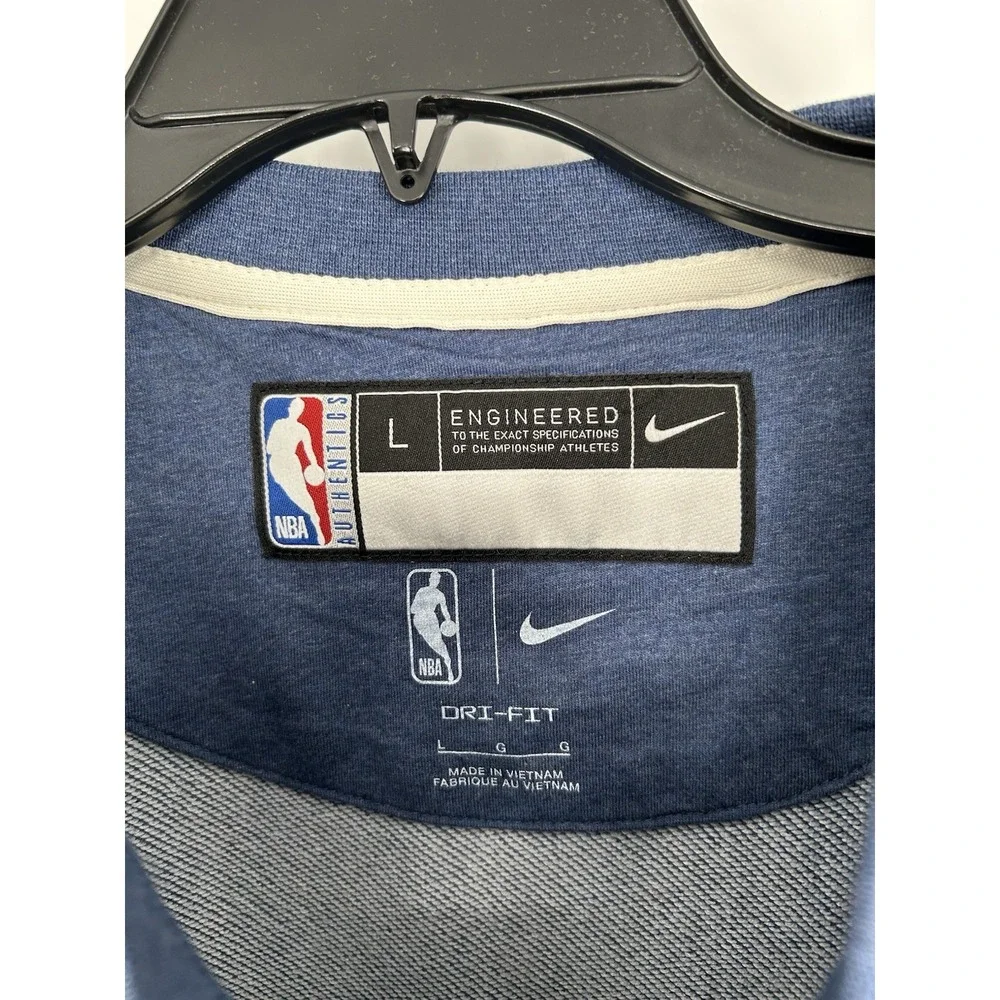 Golden State Warriors Nike Dri Fit Crewneck‎ Sweatshirt Center Swoosh Blue Large